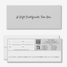 Sophisticated Grijs Zwart Script Cadeaubon
