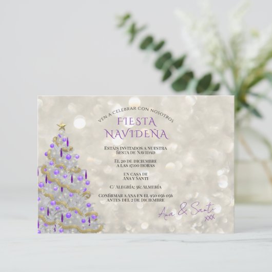 Sophisticated Kerstfeestje Kaart (Staand voorkant)