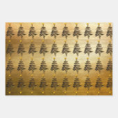 Sophisticated Kerstmis in Goud, Zwart en Grijs Inpakpapier Vel (Voorkant 2)