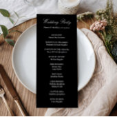Sophisticated Klassiek Script Zwart & Wit Bruiloft Programma