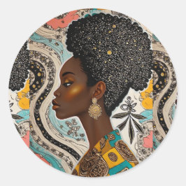 Sophisticated luxury African, Asian, Caribbean Ronde Sticker