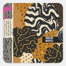 Sophisticated Luxury African Asian Caribbean Vierkante Sticker