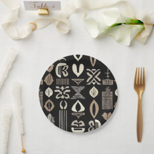 Sophisticated Luxury African Caribbean Mudcloth Papieren Bordje