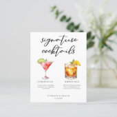 Sophisticated Mariage Signature Cocktails Menu (Debout devant)