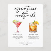 Sophisticated Mariage Signature Cocktails Menu (Devant)