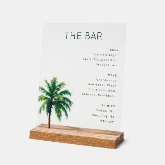 Sophisticated Minimalist Palm Tree Menu (Angle)