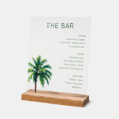 Sophisticated Minimalist Palm Tree Menu Acryl Bord (Hoek)