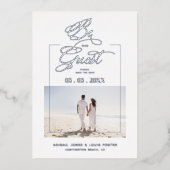 Sophisticated Minimalist Photo Elegant Script Folie Uitnodiging (Voorkant)