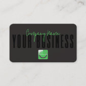 Sophisticated Modern Black Green Logo Generic  Visitekaartje (Voorkant)