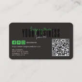 Sophisticated Modern Black Green Logo Generic  Visitekaartje (Achterkant)