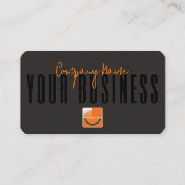 Sophisticated Modern Black Orange Logo Generic  Visitekaartje