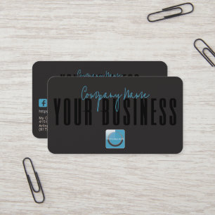 Sophisticated Modern Zwart Blauw Logo Algemeen Visitekaartje