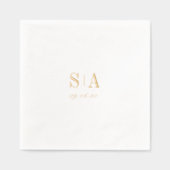 Sophisticated monogram minimalist wedding folie servetten (Voorkant)