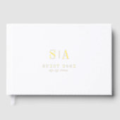 Sophisticated monogram minimalist wedding gastenboek (Voorkant)