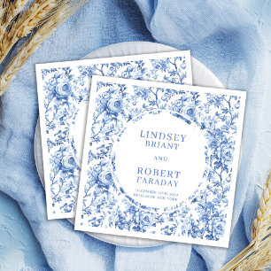 Sophisticated Navy Blauwe Bloemstuk Bruiloft Serve Servet