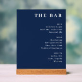 Sophisticated Navy Blue Typographic Bar Menu Acryl Bord (Neutraal)