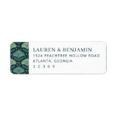 Sophisticated Navy Leaf Motions Etiket (Voorkant)