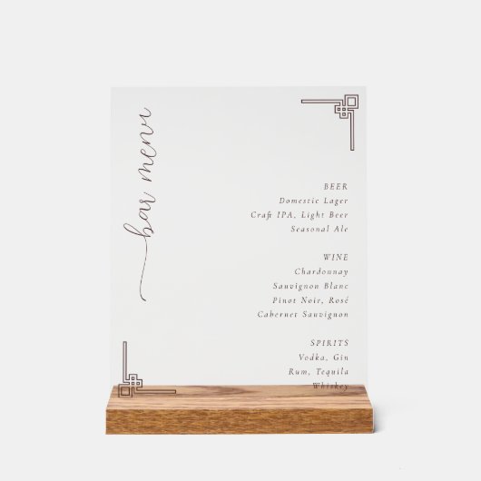 Sophisticated Off-White Minimalist Bar Menu (Recto)