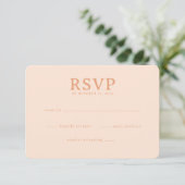 Sophisticated Peach RSVP Card Kaartje (Staand voorkant)