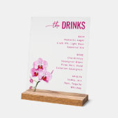 Sophisticated Pink Floral Beverage Menu (Angle)