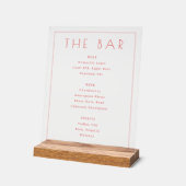 Sophisticated Pink Minimalist Bar Menu (Angle)
