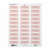 Sophisticated Pink Minimalist Typographic Etiket (Full Sheet)