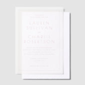 Sophisticated Pink Minimalist Wedding Invitation Vellum Uitnodigingen (Offset)