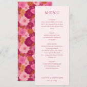 Sophisticated Pink Serif Wedding Menu (Devant / Derrière)