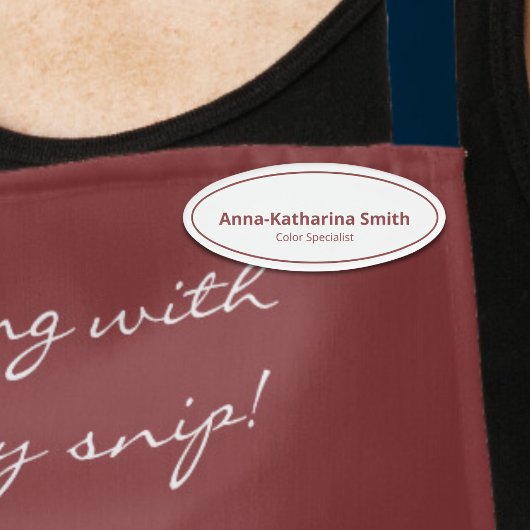 Sophisticated Professionele Witte Expertise Ovaal Naambadge