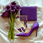 Sophisticated Purple Calla Lily Wedding Acryl Uitnodigingen
