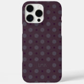 Sophisticated Purple Dots Custom Name Initials Case-Mate iPhone Case (Achterkant)