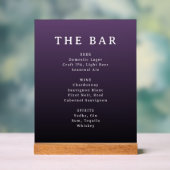 Sophisticated Purple Gradient Bar Menu Acryl Bord (Neutraal)