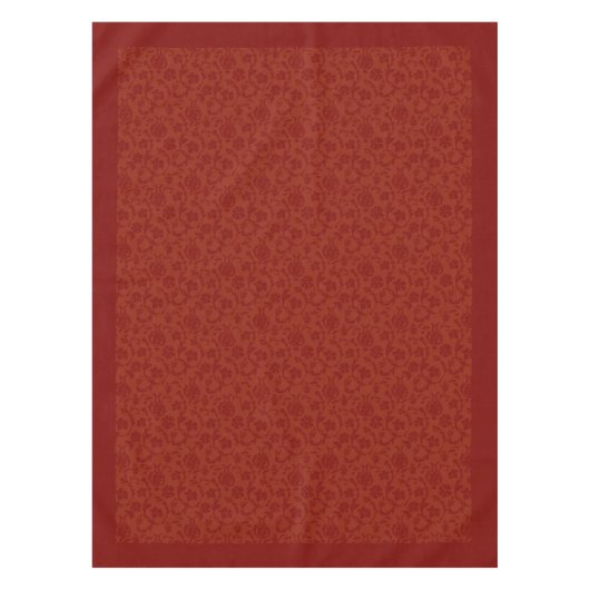 Sophisticated Red Damask Holiday Dining Tafelkleed (Voorkant)