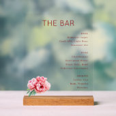 Sophisticated Red Floral Bar Menu (Neutre)