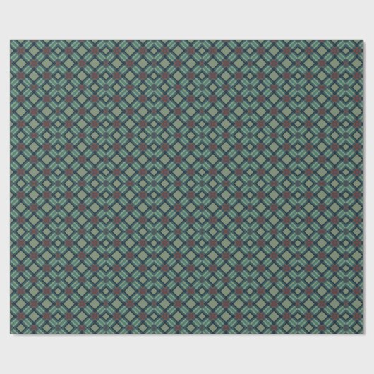 Sophisticated Sage Green and Navy Geometric Plaid  Cadeaupapier (Vlak)