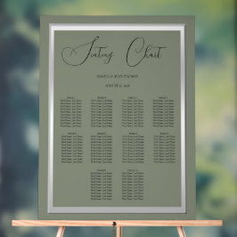 Sophisticated Sage & Zilveren bruiloft Acryl Bord