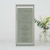 Sophisticated Sage & Zilveren Trouwprogramma (Staand voorkant)
