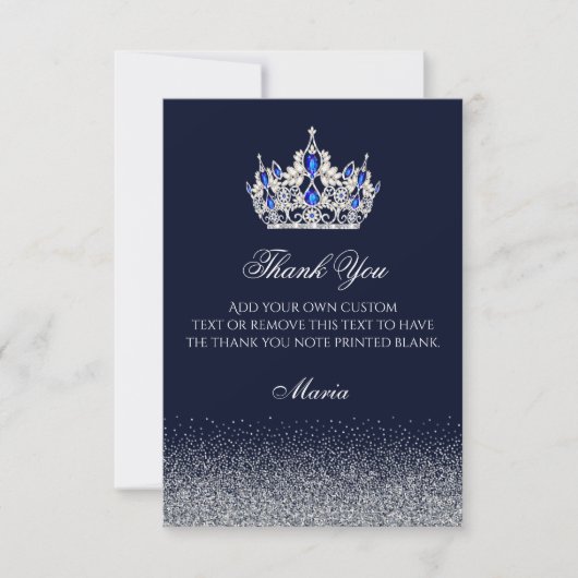 Sophisticated Sapphire Thank You Cards Bedankkaart (Voorkant)