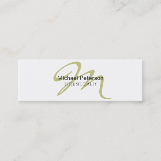 Sophisticated Script Monogramme Carte de visite ma (Devant)