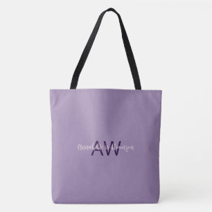 Sophisticated Script Type Name en Initialen Violet Draagtas