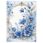 Sophisticated  Serene Blue Blossoms Klembord (Achterkant)