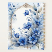 Sophisticated  Serene Blue Blossoms Planner (Achterkant)