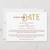 Sophisticated Simple Classic Calligraphy 3 Photos Save The Date (Achterkant)