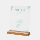 Sophisticated Teal Geometric Bar Menu (Angle)