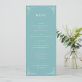 Sophisticated Teal Geometric Menu (Debout devant)