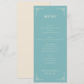 Sophisticated Teal Geometric Menu (Devant / Derrière)