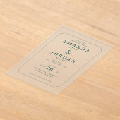 Sophisticated Teal Minimalist Wedding Invitation (Poser)