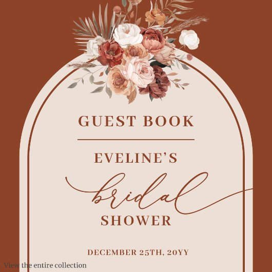 Sophisticated terracotta pampas boho gastenboek