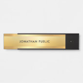 Sophisticated Trendy Faux Gold Moderne Sjabloon Deurbordje (Voorkant)