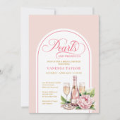 Sophisticated Watercolor Blush Bridal Invitation Kaart (Voorkant)